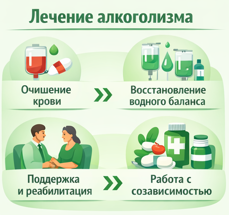 лечение алкоголизма в Набережных Челнах этапы